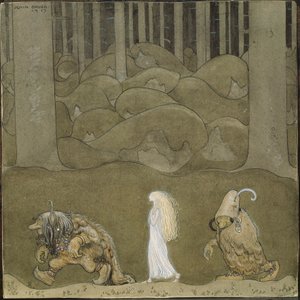 La Princesse et les Trolls - Prinsessa ja peikot - Bauer, John (1882-1918) - 1913 - Akvarelli, guassi paperille - 25x25 - Tukholman kansallismuseo tekijältä John Bauer