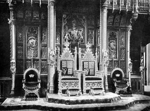 The Royal Throne, House of Lords, Westminster, 1905.
