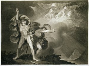 Macbeth, Banquo ja kolme noitaa nummilla William Shakespearen (1564-1616) näytöksessä I, kohtaus III: Macbeth, julkaistu 1805