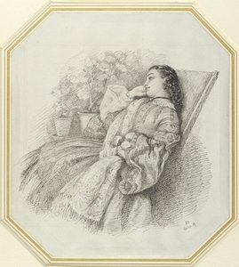 Georgina Hannay, 1859 (kynä ja musta muste valkoiselle paperille) tekijältä John Brett