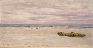 Kennack Sands, Cornwall, laskuveden aikaan, 1877 tekijältä John Brett