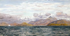 Loch Linnhe, lähellä Obania, Skotlanti (öljy kankaalle) tekijältä John Brett
