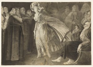 Nainen seisomassa veljien keskuudessa recto, n. 1770-1775.