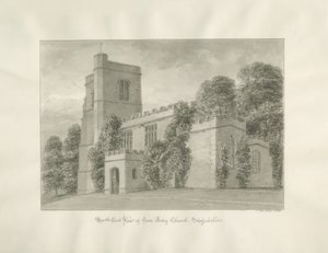 Arley Church: seepiapiirustus tekijältä John Buckler