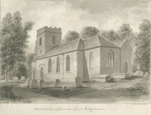 Barlaston Church: seepiapiirros, 1844 tekijältä John Buckler