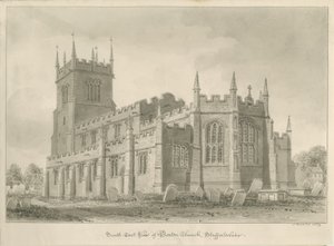 Barton Under Needwood Church: seepiapiirustus tekijältä John Buckler