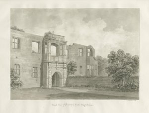 Biddulph Hall (vanha): seepiapiirustus tekijältä John Buckler