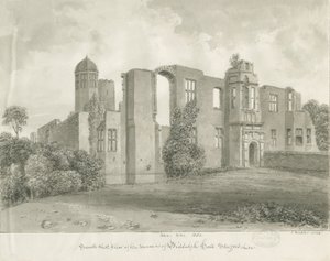 Biddulph Hall (vanha): seepiapiirustus tekijältä John Buckler