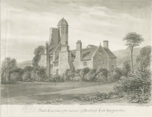 Biddulph Hall (vanha): seepiapiirustus tekijältä John Buckler