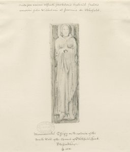 Blithfield Church - monumentaalinen hahmo: sävytetty piirustus, 1823 tekijältä John Buckler