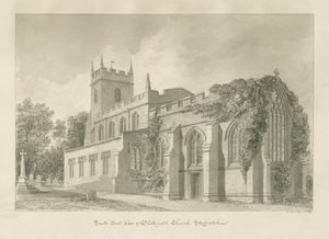Blithfield Church: seepiapiirustus tekijältä John Buckler