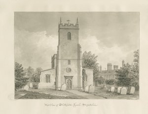 Blithfield Church: seepiapiirustus tekijältä John Buckler