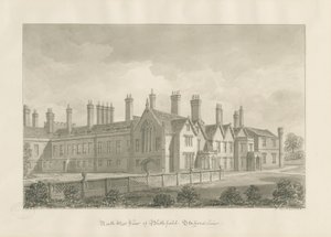 Blithfield Hall: seepiapiirustus tekijältä John Buckler