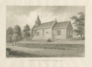 Blurton Church: seepiapiirustus, 1848 tekijältä John Buckler