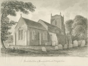Caverswall Church: seepiapiirros tekijältä John Buckler