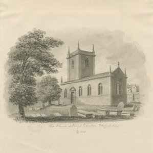 Chapel Chorlton Church: seepiapiirros tekijältä John Buckler