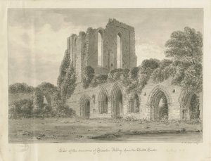 Croxden Abbey: seepiapiirustus tekijältä John Buckler