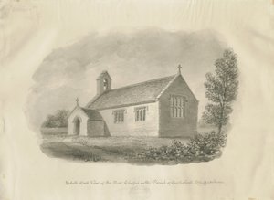 Eccleshall - Cotes Heath Chapel: seepiapiirros, nd [c 1843] (piirustus) tekijältä John Buckler