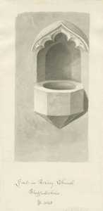 Fontti Ashley Churchissa: seepiapiirros, 1843 tekijältä John Buckler