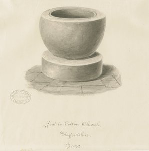 Fontti Colton Churchissa: seepiapiirros, 1842 tekijältä John Buckler