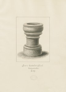 Fontti Eccleshall Churchissa: seepiapiirros tekijältä John Buckler