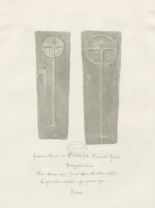 Hautakivet Biddulph Churchyardissa: seepiapiirros tekijältä John Buckler