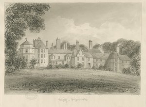 Hagley Hall: seepiapiirustus, 1814 tekijältä John Buckler