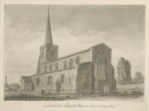 Hamstall Ridware Church: seepiapiirros tekijältä John Buckler