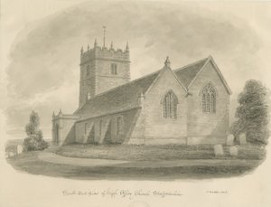 High Offley Church: seepiapiirros tekijältä John Buckler