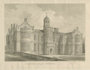 Ingestre Hall: seepiapiirustus tekijältä John Buckler