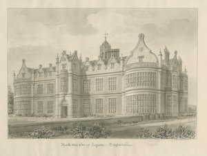 Ingestre Hall: seepiapiirustus tekijältä John Buckler