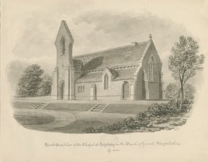 Knightley Chapel: seepiapiirustus tekijältä John Buckler