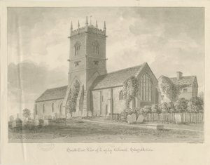 Lapley Church: seepiapiirustus tekijältä John Buckler