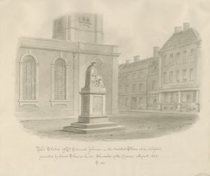 Lichfield - Market Place: seepiapiirros tekijältä John Buckler