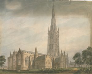 Lincolnshire - Grantham Church, 1811 tekijältä John Buckler