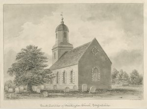 Marchington Church: seepiapiirustus tekijältä John Buckler