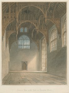 Middlesex - Hampton Court - Hallin sisustus, 1821 tekijältä John Buckler