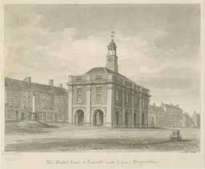Newcastle-under-Lyme - Kauppatori: seepiapesupiirros, 1840 tekijältä John Buckler