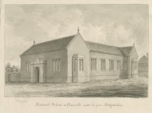 Newcastle-under-Lyme - National School: seepiapesupiirustus tekijältä John Buckler