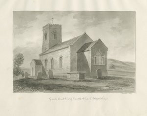 Onecote Church: seepiapesupiirustus, 1847 tekijältä John Buckler
