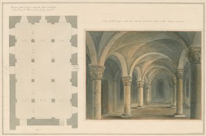 Oxfordshire - Oxford - Pyhän Pietarin krypta itäkirkossa, 1803 tekijältä John Buckler