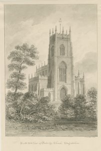 Penkridge Church: seepiapiirros tekijältä John Buckler