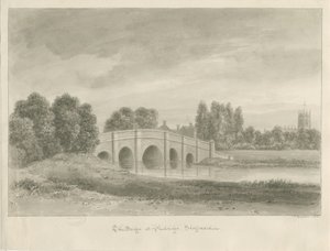 Penkridge Town - [Bull] Bridge: seepiapiirros tekijältä John Buckler