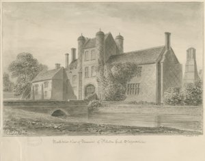Pillaton Hall: sepia drawing, 1841 tekijältä John Buckler