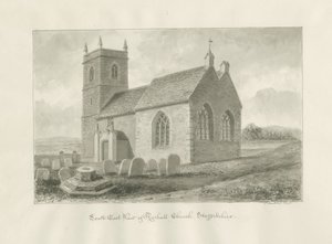 Rushall Church: seepiapiirustus, 1845 tekijältä John Buckler