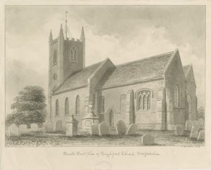 Seighford Church: seepiapesupiirustus, 1842 tekijältä John Buckler