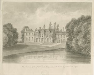 Seighford Hall: seepiapiirustus tekijältä John Buckler