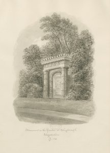 Shugborough - Monumentti: seepiapiirros tekijältä John Buckler