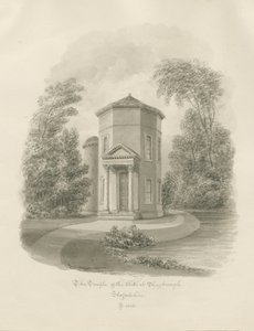 Shugborough - Tuulien temppeli: seepiapiirros, 1843 tekijältä John Buckler