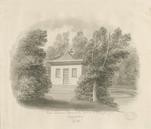 Shugborough - Kiinalainen huone: seepiapesupiirros tekijältä John Buckler